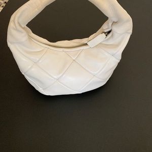 White Quilted Top Handle Purse Jodie